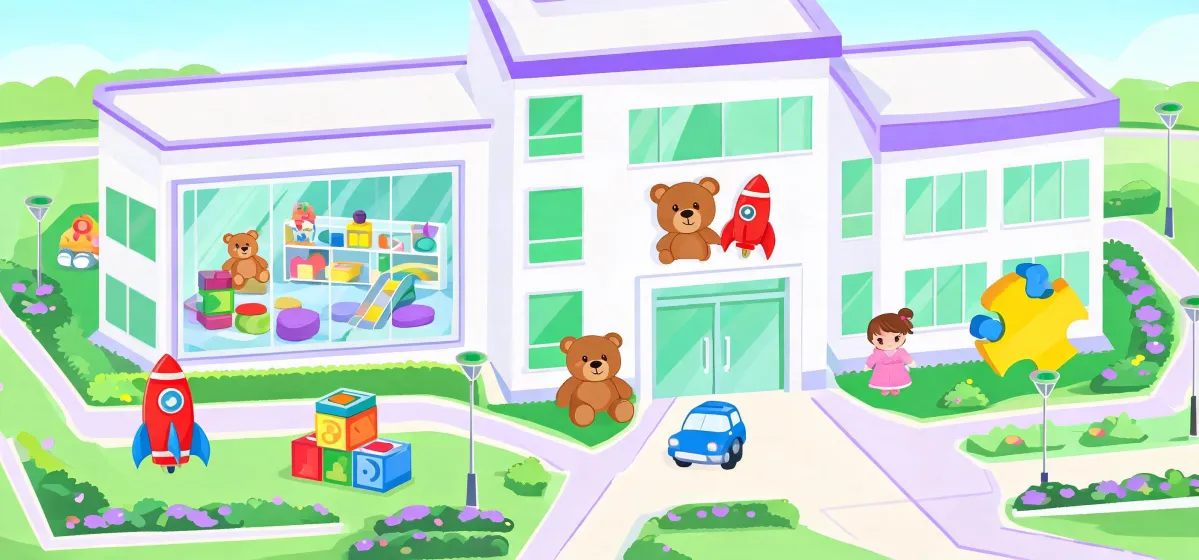 Illustrated Spin Master office and play lab map